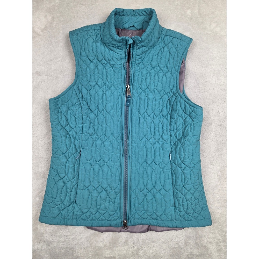 Royal Robbins Quilted Vest Womens S Fit XS Teal Blue Full Zip Lightweight